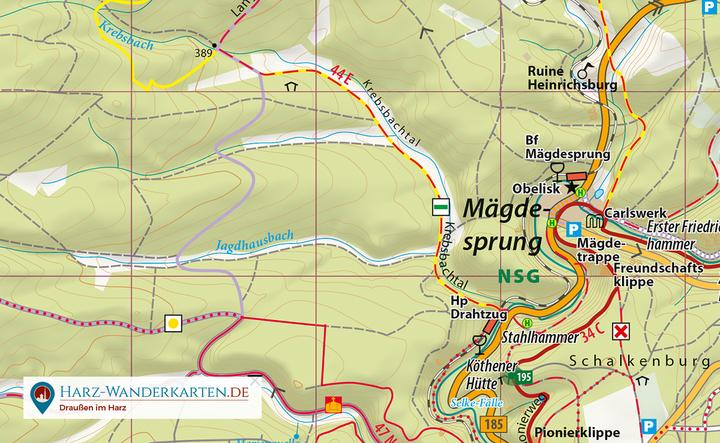 Actual product image The eastern Harz Mountains, hiking and cycling routes.