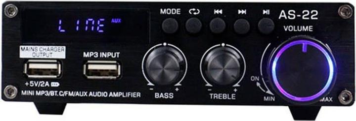 Actual product image BlitzWolf AS-22 audio amplifier, 45W, Bluetooth 5.0, USB + remote control (black)