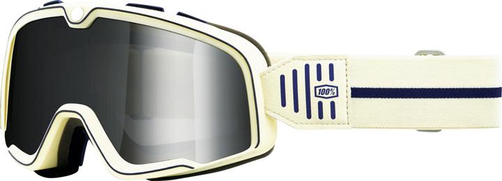 Actual product image 100% Barstow Goggle Arno - Mirror Silver Flash Lens (White, Silver)