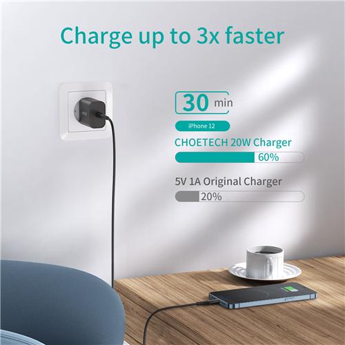 Produktbild Choetech USBC-HCT Q5004-V2-EU-BK SW (20 W)