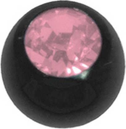 Produktbild Bijouteria 1.2mm Piercing-Kugel (Premium Kristall, Chirurgenstahl 316L, PVD Beschichtung (schwarz))