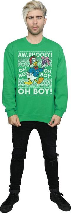 Actual product image Disney Mens Donald Duck Christmas Fair Isle Sweatshirt (S)