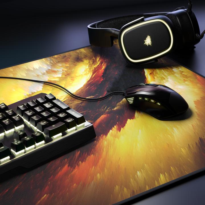 Produktbild Titanwolf Gaming Mauspad, 900 x 400mm XXL Mausmatte, verbessert Präzision & Geschwindigkeit, Golden Storm (XXL)