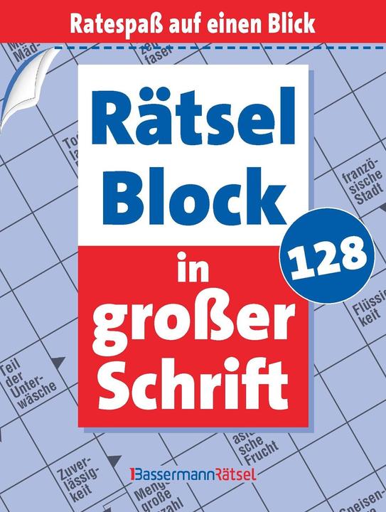 Actual product image Puzzle pad in large font 128 (German)
