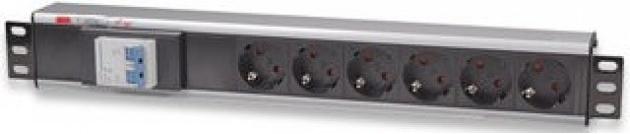Immagine prodotto Techly I-CASE STRIP-16SH Unità di distribuzione dell'alimentazione (PDU) 6 prese AC 1.5U Alluminio (6 x, CEE 7/3, 3 m)