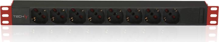Image du produit Techly I-CASE STRIP-81V2 Unité de distribution d'alimentation (PDU) 8 sorties CA 1U