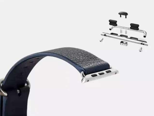 Image du produit Hermex Apple iWatch 40mm 38mm bracelet en cuir + adaptateur brun (38 mm, 40 mm, Cuir véritable)