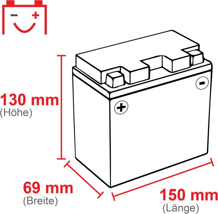 Produktbild Intact SLA12-12B-4 Bike-Power SLA 10Ah Motorradbatterie (DIN 51015) YT12B-BS (12 V, 10 Ah, 150 A)