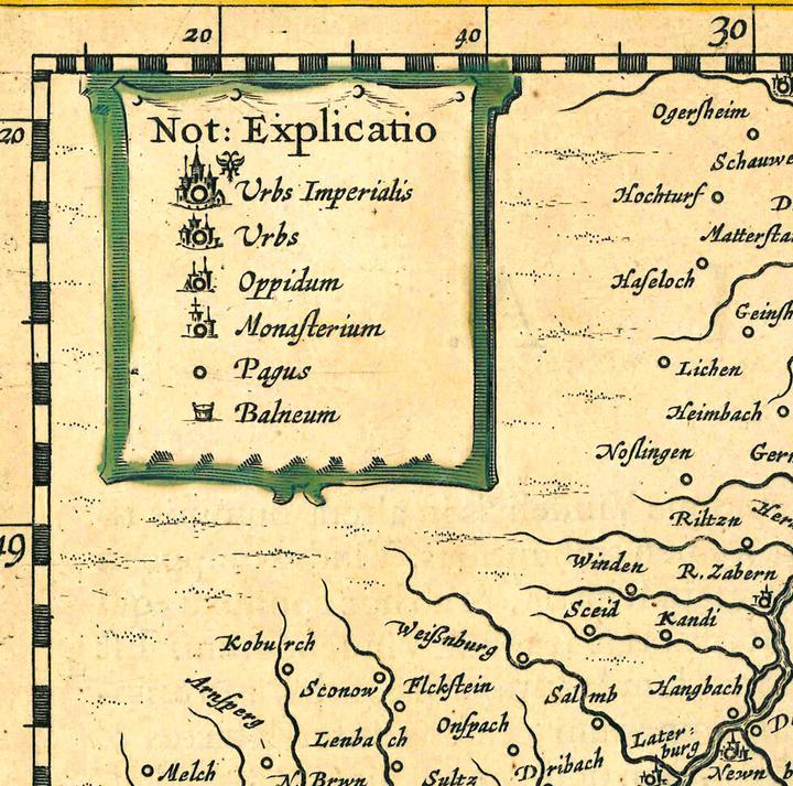 Produktbild Historische Karte: Schwaben 1636 (gerollt)