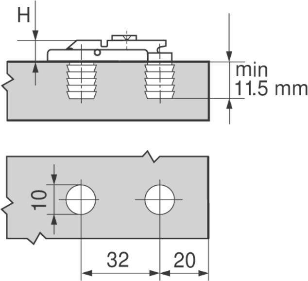 Produktbild Blum Linearmontageplatten CLIP Eckmontage (Nagelplatte, 1 Stk.)