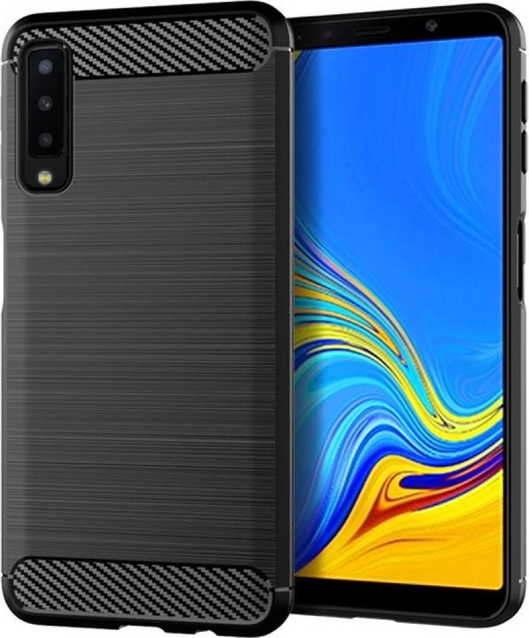 Actual product image Screenguard Samsung Galaxy A7 2018 Cover Carbon Brushed Soft TPU (Samsung Galaxy A7 (2018))