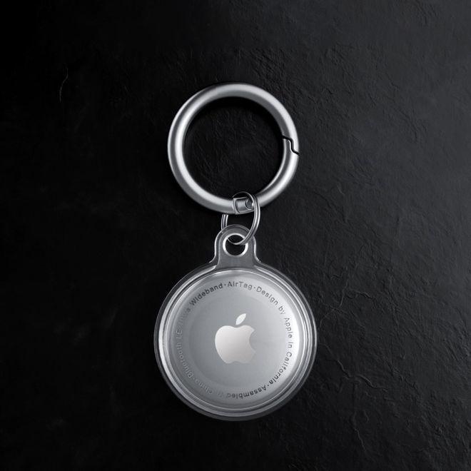 Actual product image MU Style AirTag Soft TPU Plastic Case with Keychain