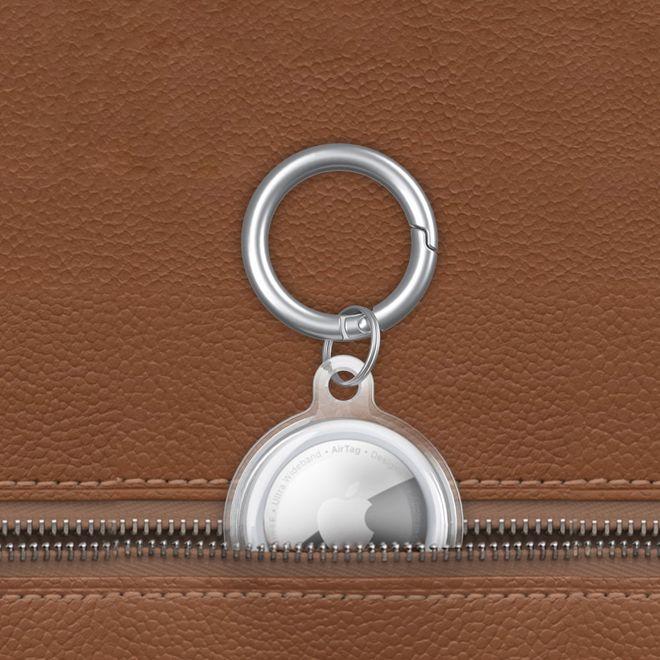 Actual product image MU Style AirTag Soft TPU Plastic Case with Keychain