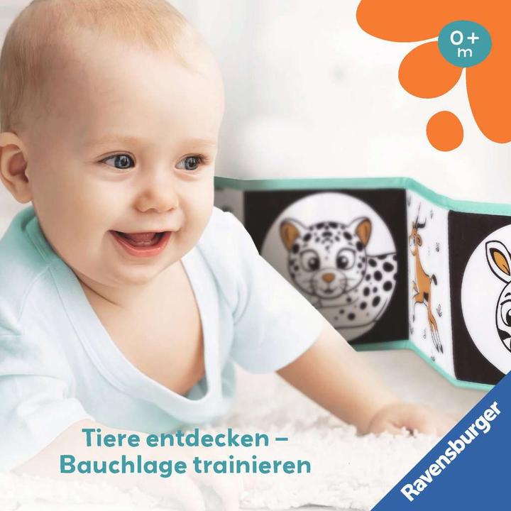 Produktbild Ravensburger 4856 play+ Mein allererstes Stoffbuch: Wilde Tiere, Leporello für die Bauchlage (Deutsch)
