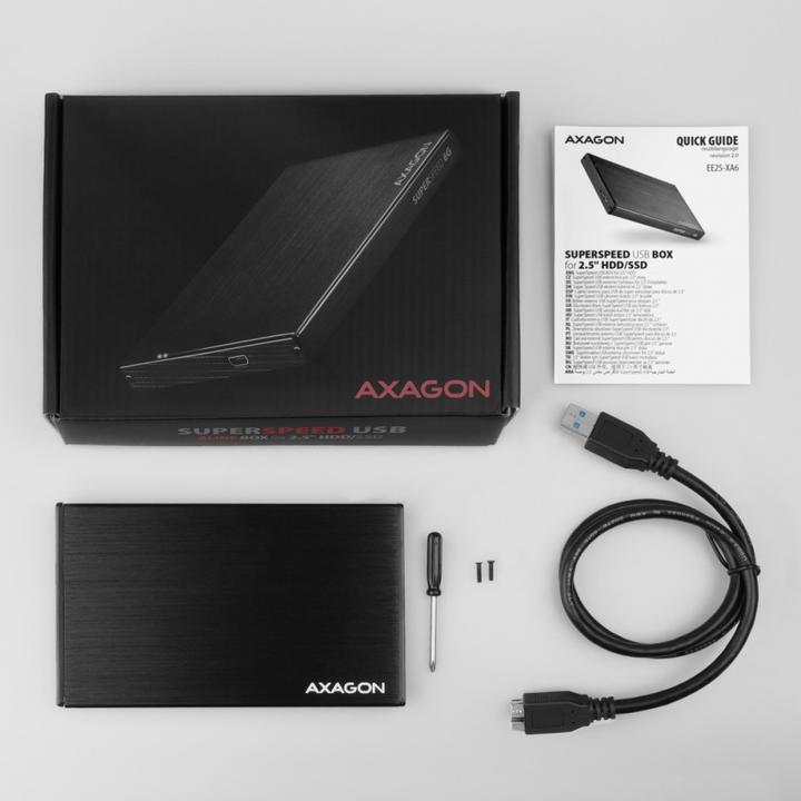 Actual product image Axagon EE25-XA6 - HDD / SSD Enclosure - 2.5 Inch - SATA - Serial ATA II - Serial ATA III (2.5")