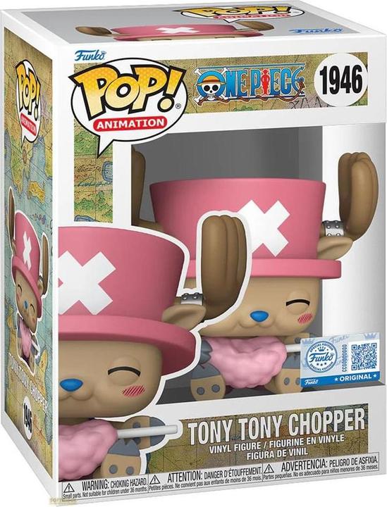 Actual product image Funko One Piece POP! Animation Vinyl Figur Tony Chopper with Cotton Candy heo Exclusive 9 cm