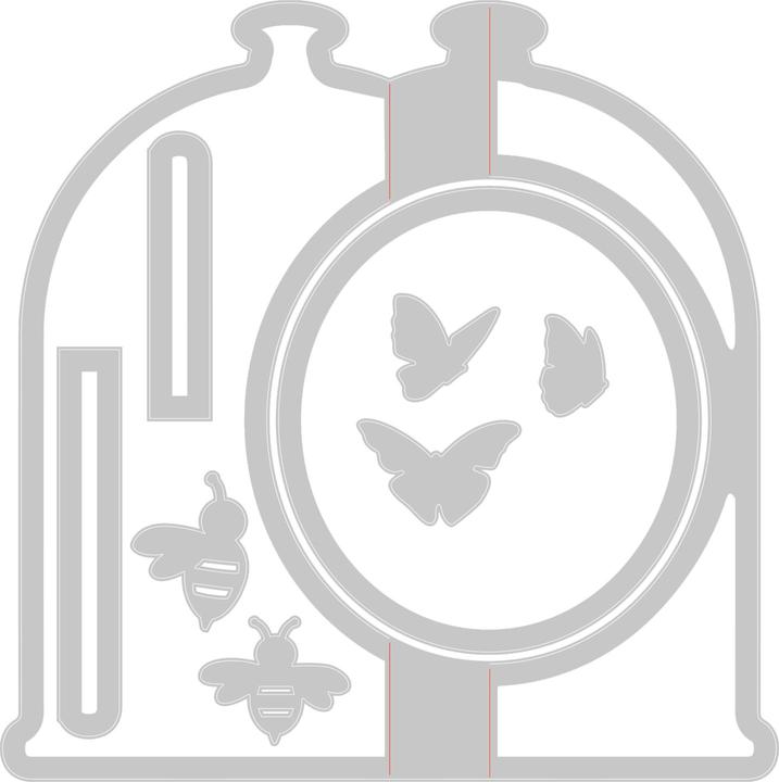 Image du produit Sizzix Thinlits pochoir de découpe "Card, Bell Jar" (carte, pot)
