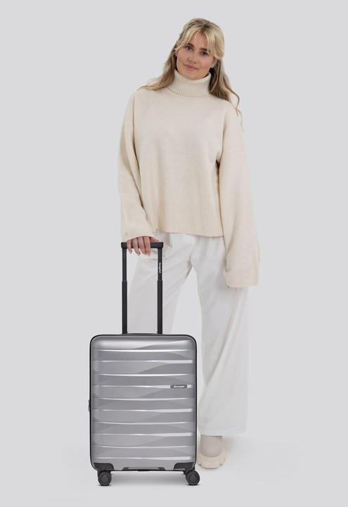 Immagine prodotto Bergpfeil Trolley da viaggio a 4 ruote per cabina S 55 cm con piega ad espansione (44 l, Bagaglio a mano (fino a 50 litri))