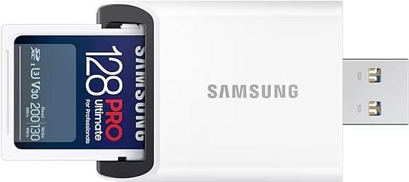 Actual product image Samsung PRO Ultimate with USB card reader (128 GB, SDXC, U3, UHS-I)