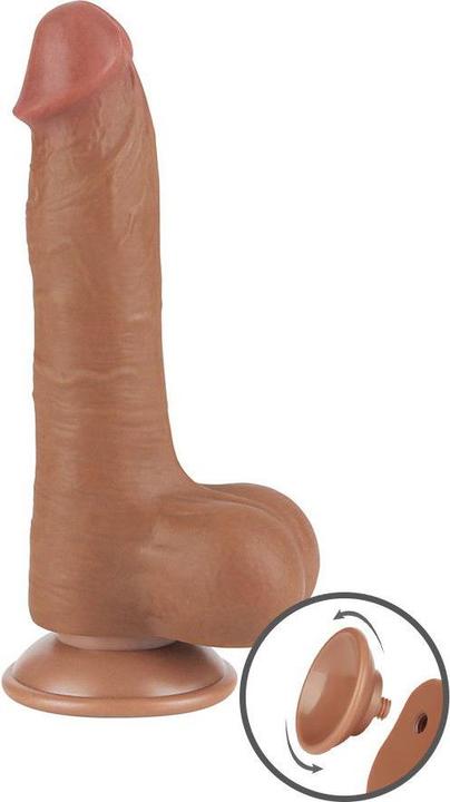 Lovetoy Godemiché Skin coulissant 20 cm (Ø 3,9 cm) - Marron