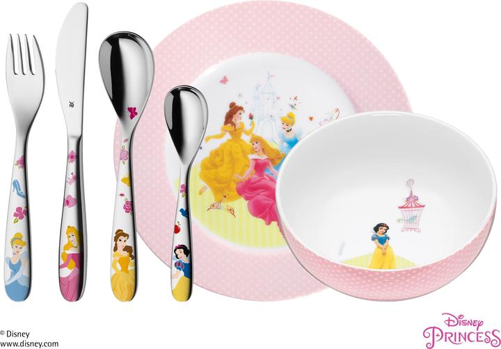Produktbild WMF Kindergeschirr Kinderbesteck 6tlg Disney Princess Edelstahl poliert spülmaschinengeeignet