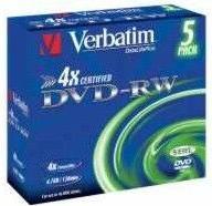 Immagine prodotto Verbatim DVD-RW, 4x, 4,7GB, confezione da 5 (5 x)