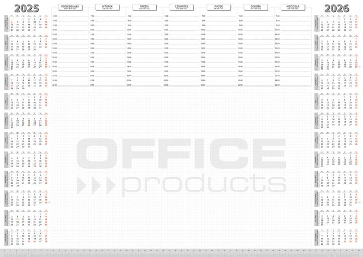 Produktbild Office Products Schreibtischunterlage, Planer 2025/2026, 594x420mm A2.52 Blatt, weiss (59.4 x 42 cm)