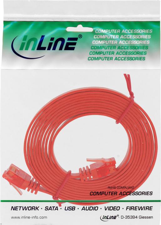 Produktbild InLine 3m Patchkabel flach, U/UTP, Cat.6 (U/UTP, CAT6, 3 m)