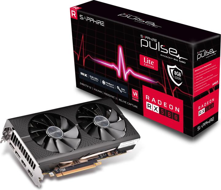 Actual product image Sapphire Pulse Radeon RX 580 OC Lite (8 GB)
