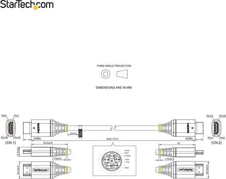 Produktbild StarTech HDMMV3M HDMI-Kabel HDMI Typ A (Standard) (3 m, HDMI)