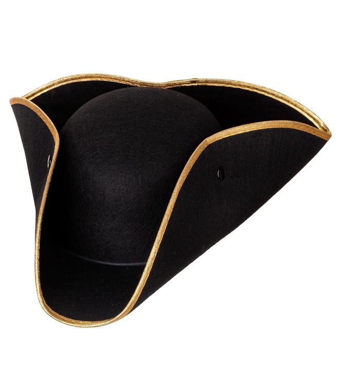 Image du produit Widmann Tricorne Noir avec bord doré en feutre (Taille unique)