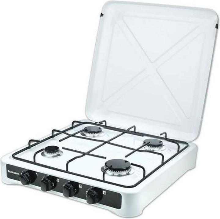 Ravanson K-04T cooker Black, White Countertop Gas 4 zone (s)