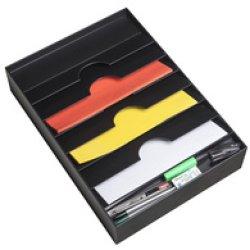 Produktbild Paperflow Schubladeneinsatz 6 Fächer schwarz aus Polystyrol Achsabstand 330 mm - 1 Stück