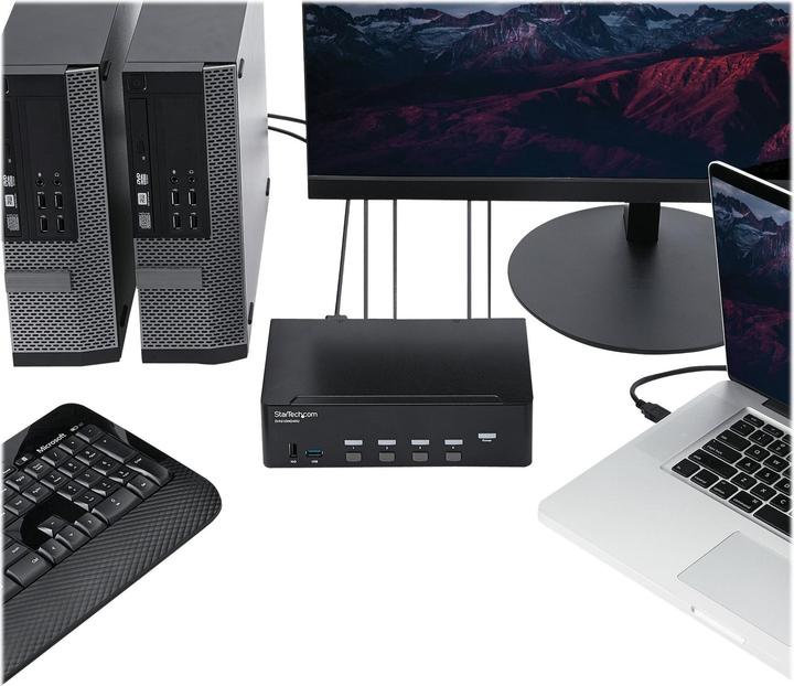 Produktbild StarTech KVM Switch HDMI 4 Port - 4K 30 Hz - KVM Extender für HDMI - KVM HDMI Umschalter
