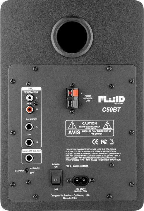 Actual product image Fluid Audio C50BT - Aktywny 5-calowy dwudrożny monitor referencyjny studyjny z Bluetooth (para) (Active, Pair)