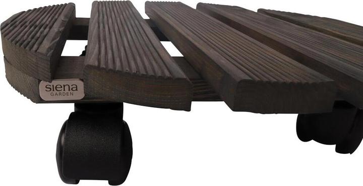 Image du produit Siena Garden Holz-Pflanzenroller rund anthrazit Ø 38 cm