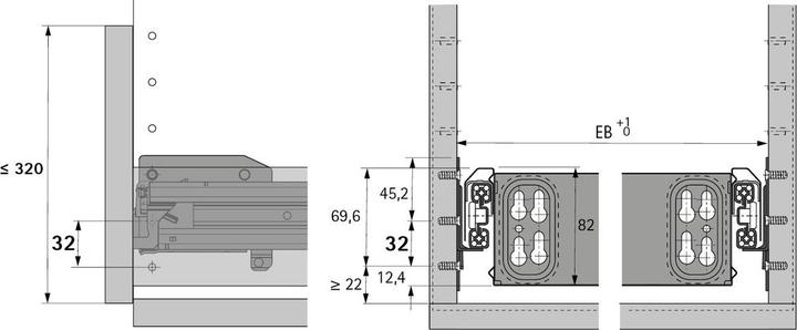 Produktbild Hettich Überauszug QUADRO DUPLEX 45 (1 Stk.)
