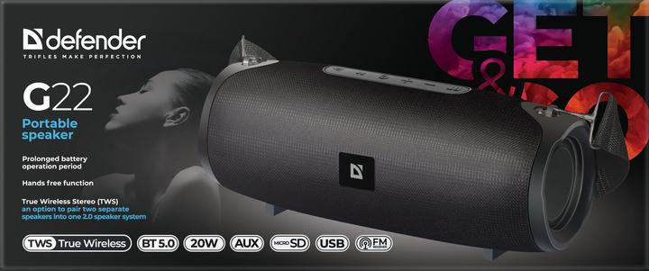 Actual product image Defender Speaker G22 black (65122) (6 h, Electrical connection)