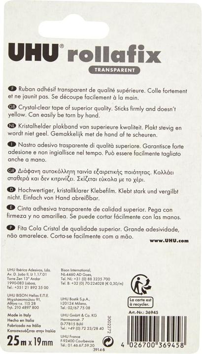 Produktbild UHU Klebeband Transparent (L x B) (19 mm)