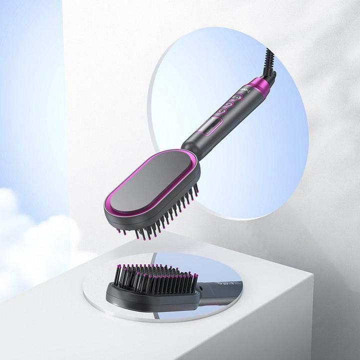 Actual product image Hoco Other electric straightening hair comb with digital display HP44 rose red (Straightening iron)