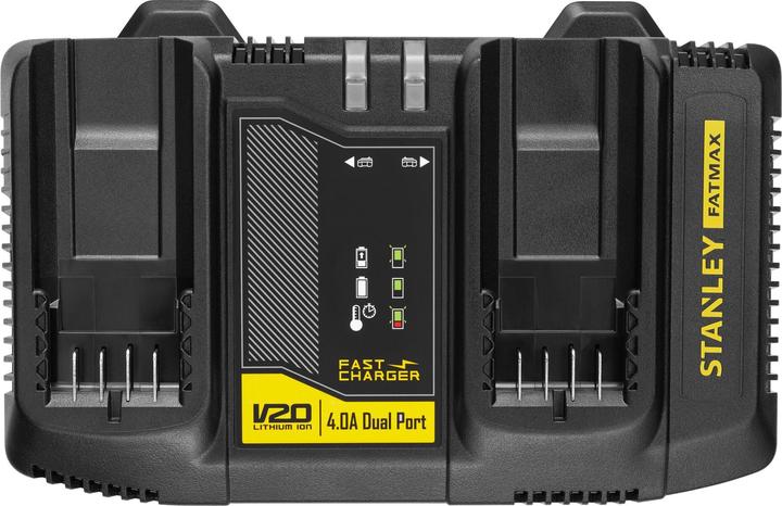 Immagine prodotto Stanley Caricabatterie rapido FatMax a doppio alloggiamento SFMCB24 (18 Volt, 4 Ampere, ricarica 2 batterie (18 V)