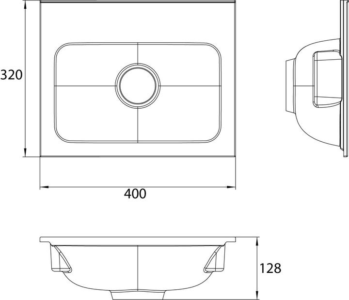 Produktbild Emco Evo 400 Waschtisch, 400x320mm, ohne Überlauf, für Unterschrank Evo 400, 95771144 (320 mm, 400 mm)