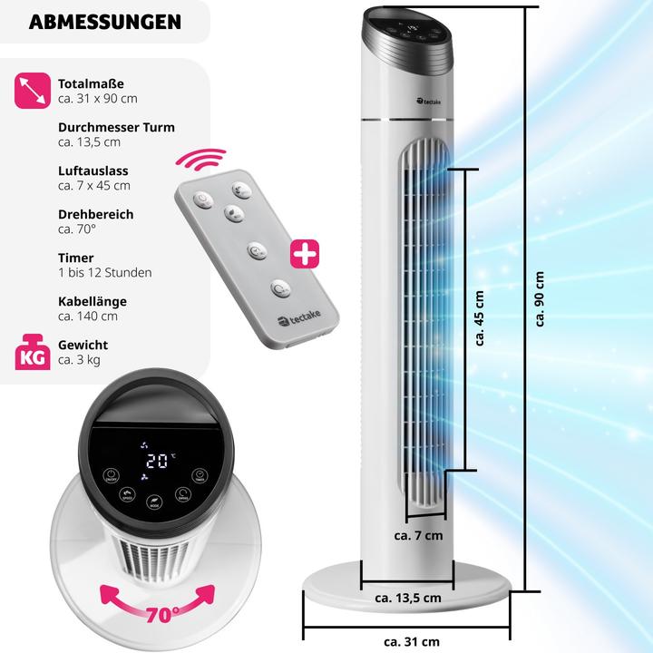 Actual product image tectake Tower fan (50 dB)