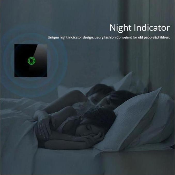 Produktbild Maclean Intelligenter WiFi-Touch-Lichtschalter, kompatibel mit Tuya APP, Wandschalter, Glasschalter mit farb