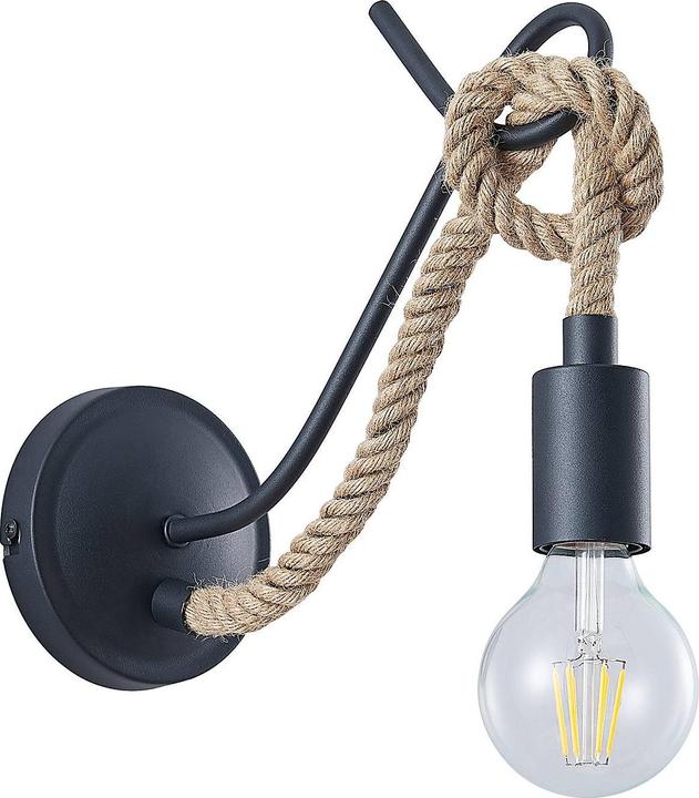 Immagine prodotto Lucande Lampada da parete Ropina con corda di canapa (E27)