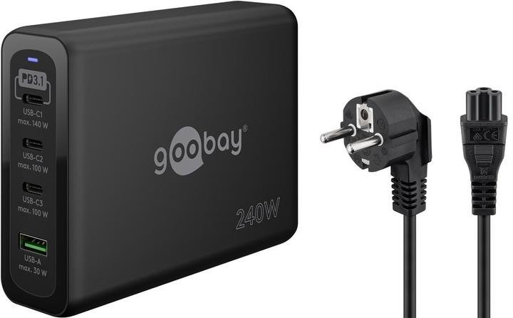 Produktbild Goobay USB-C PD GaN Multiport-Schnellladegerät 240 W schwarz (140 W)