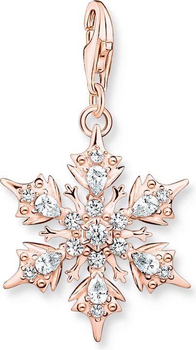 Produktbild Thomas Sabo Charm-Anhänger Schneeflocke mit Weissen Steinen Roségold (925er Silber)