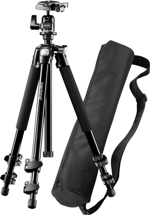 mantona Treppiede 3/8 di pollice Altezza di lavoro=35 144 cm Nero Kug (Metallo)