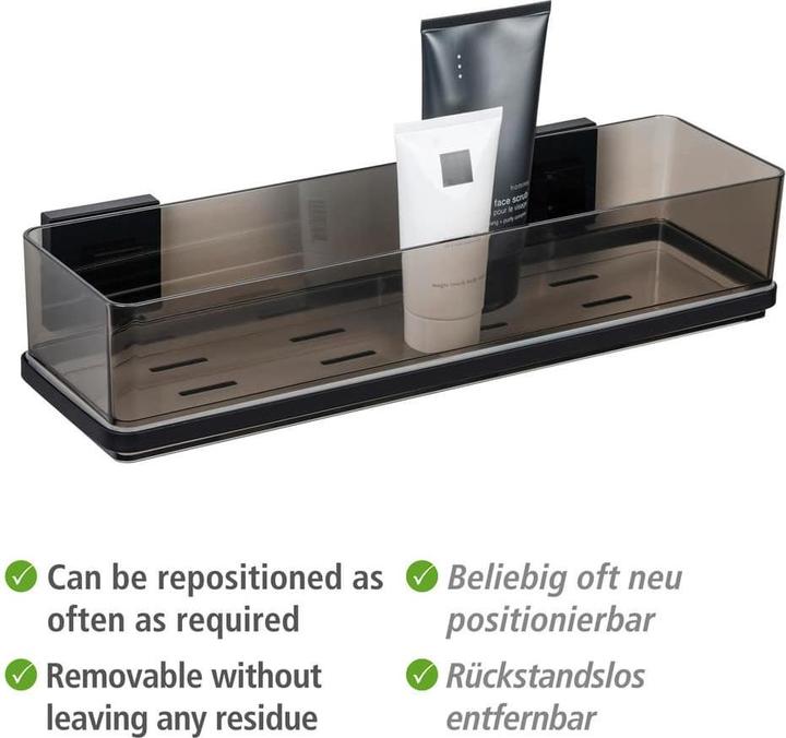 Image du produit Wenko Vacuum-Loc® Maxiablage Mod. Quadro Schwarz Befestigen ohne Bohren