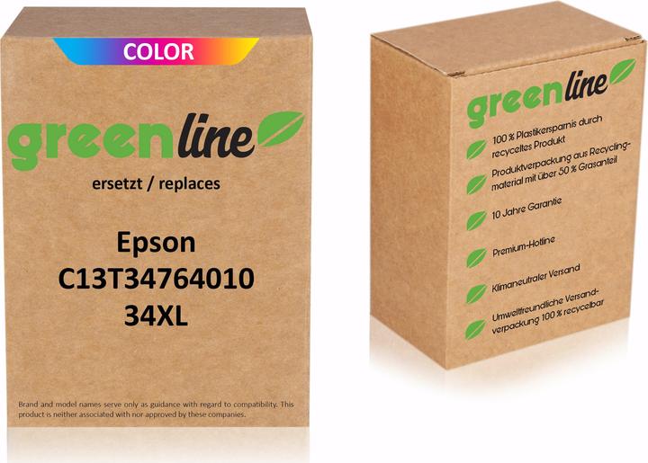 Inkadoo Ink cartridges greenline replaces Epson C 13 T 34764010 / 34XL ink cartridge, multipack color (Color)